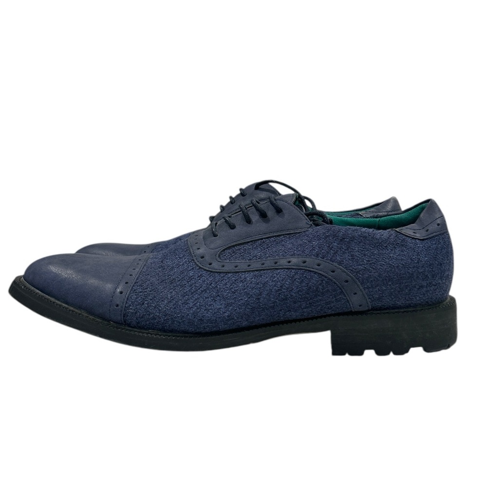 Todd Welsh Elegant Navy Men's Derby Shoes Laces Sz 8.5 New Without Tags